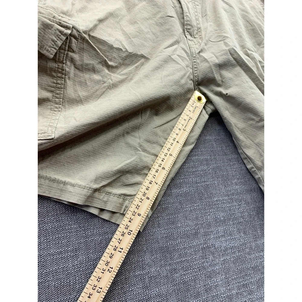 Signature By Levi Strauss & Co Cargo Shorts Mens 36 Beige Logo High Rise Ripstop